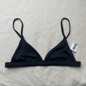 Dippin Daisy's Black Pull Over Triangle Spaghetti Strap Bikini Swim Top L